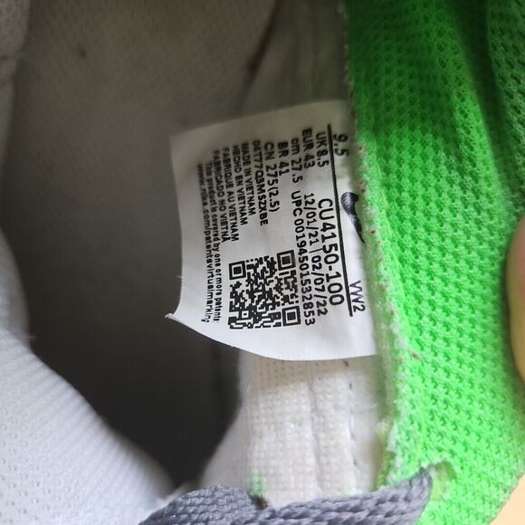 Nike Court Legacy - White W/ White Logo - Lime Green & Grey, CU4150-100,Size 9.5 - Picture 7 of 7